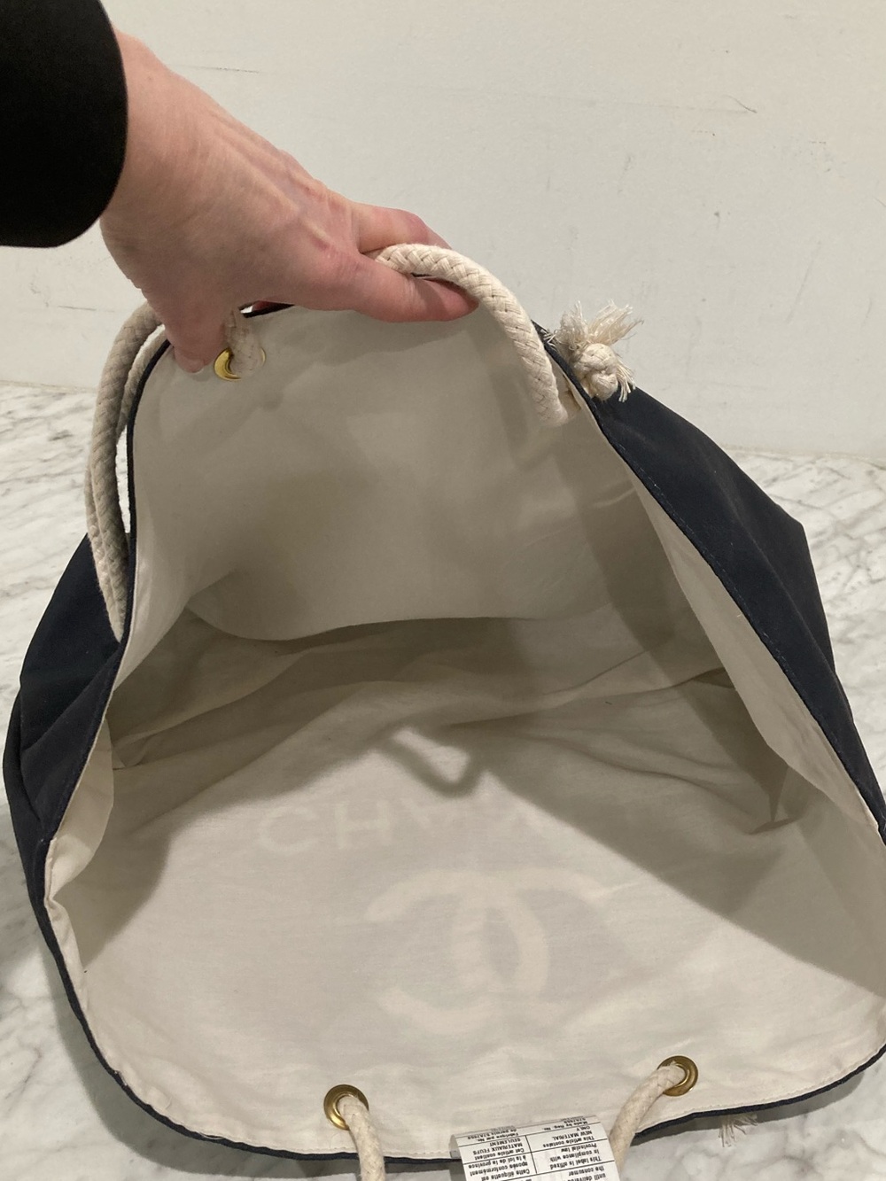 CC Black Canvas Large Beach Tote Bag - Picture 12 of 12